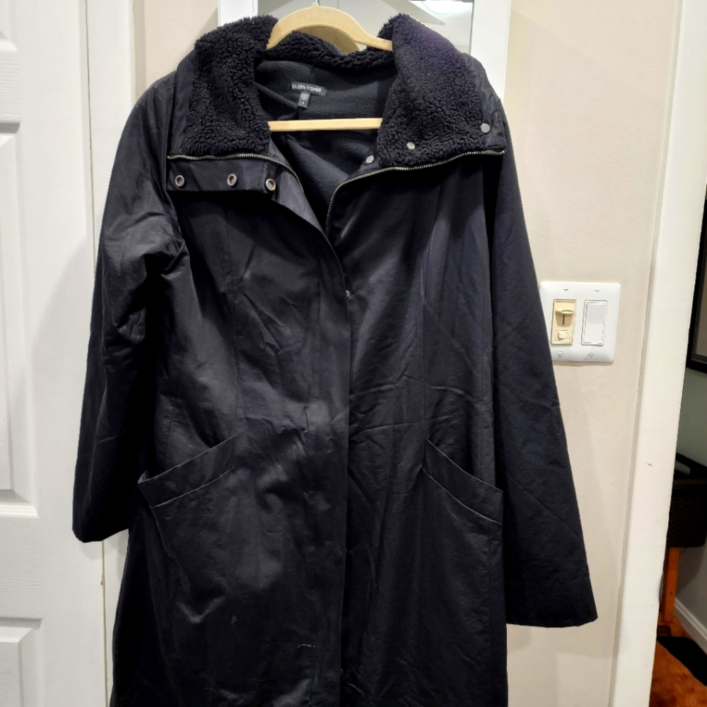 Eileen fisher wool lined trench
